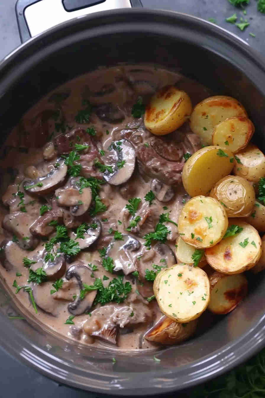 Slow Cooker Beef Stroganoff