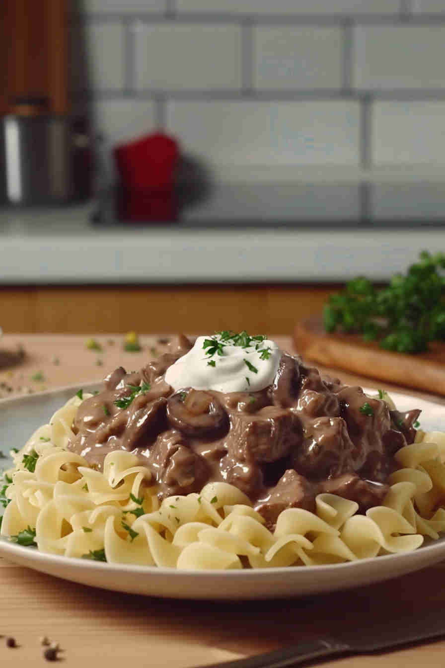 Slow Cooker Beef Stroganoff