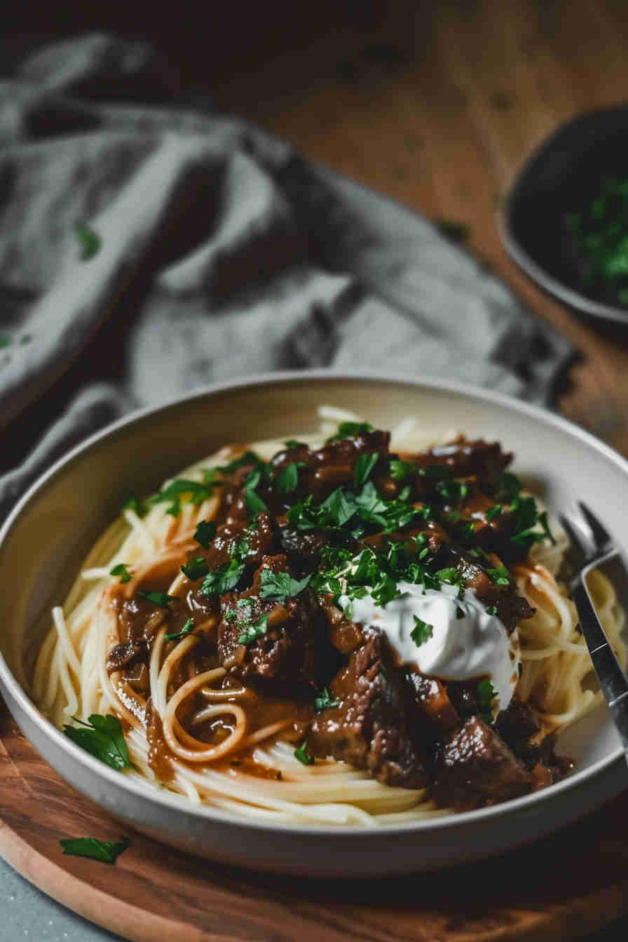 Slow Cooker Beef Stroganoff