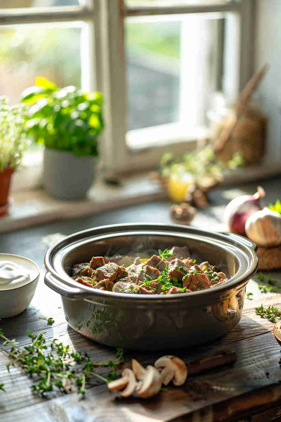 Slow Cooker Beef Stroganoff