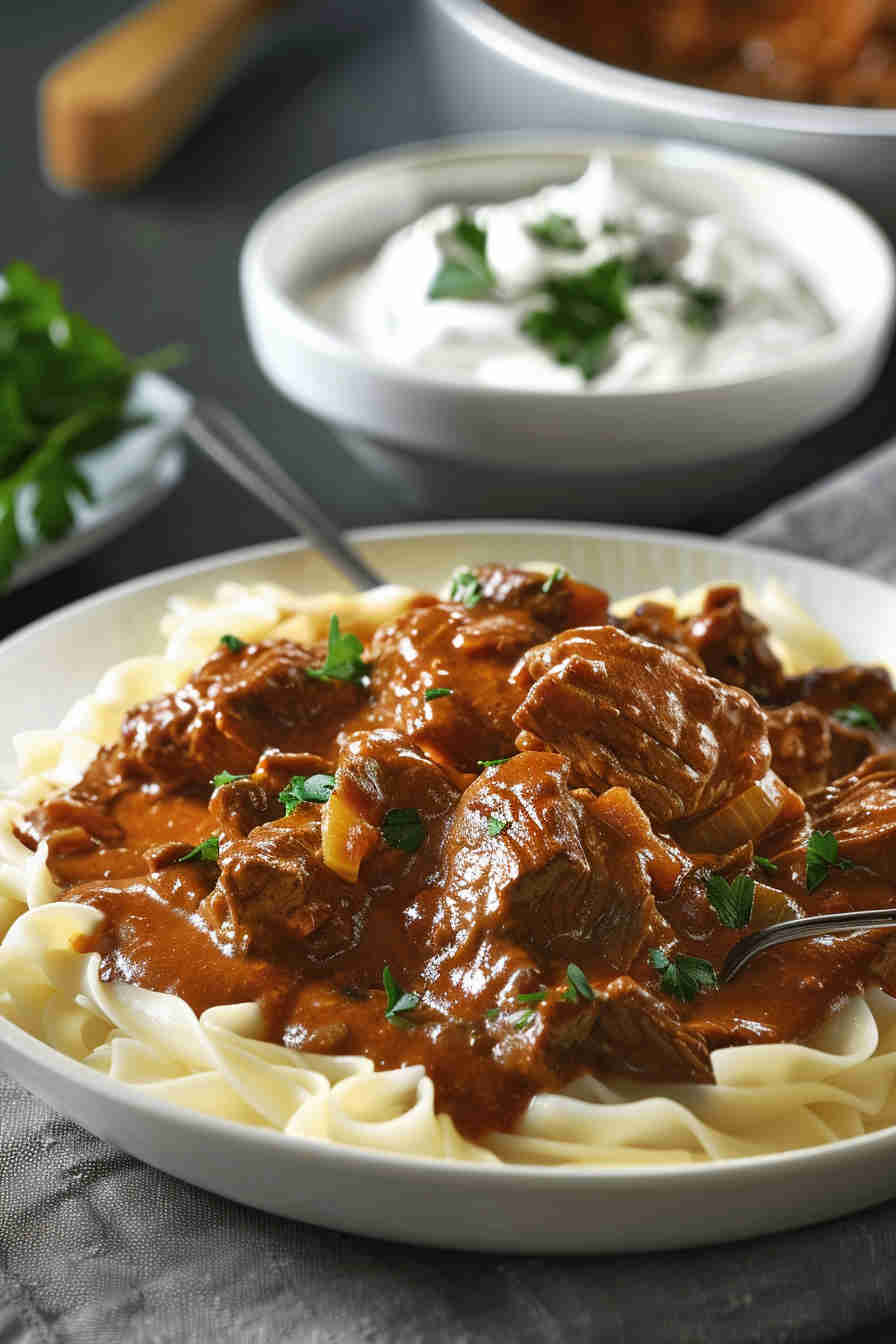Slow Cooker Beef Stroganoff