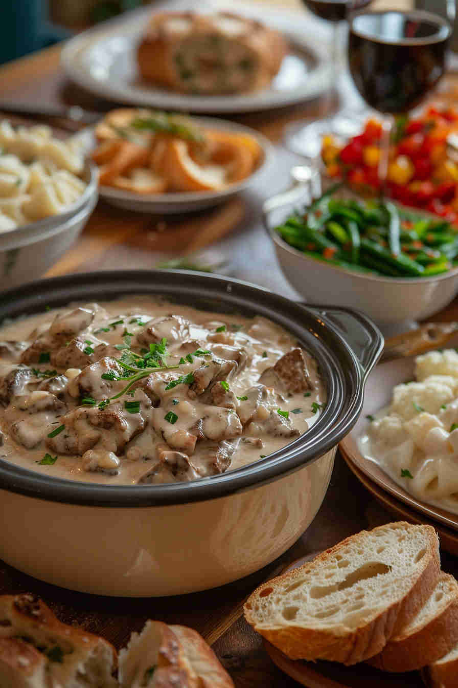 Slow Cooker Beef Stroganoff