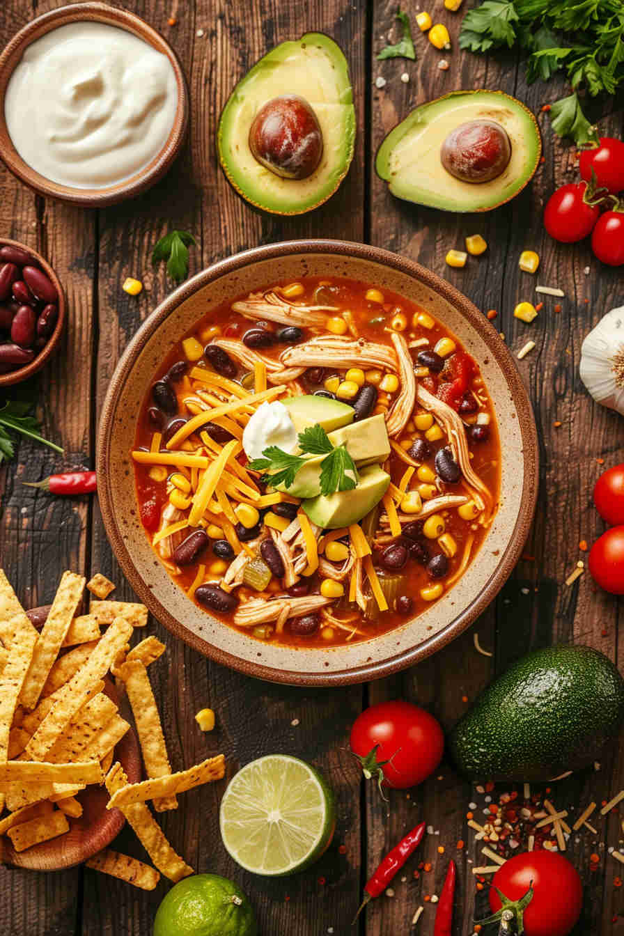 Delicious Slow Cooker Chicken Tortilla Soup