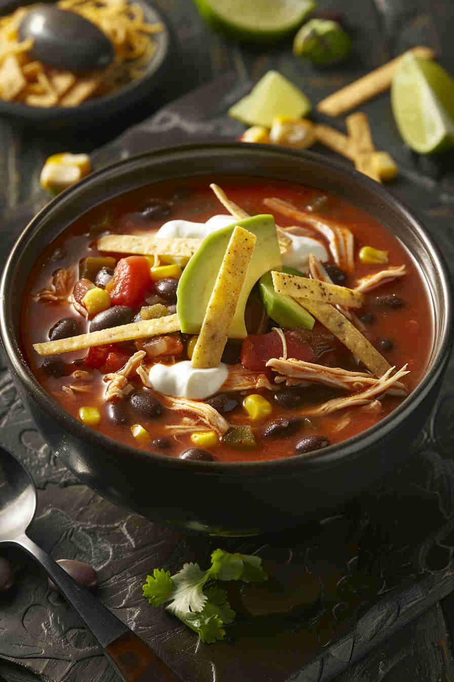 Delicious Slow Cooker Chicken Tortilla Soup