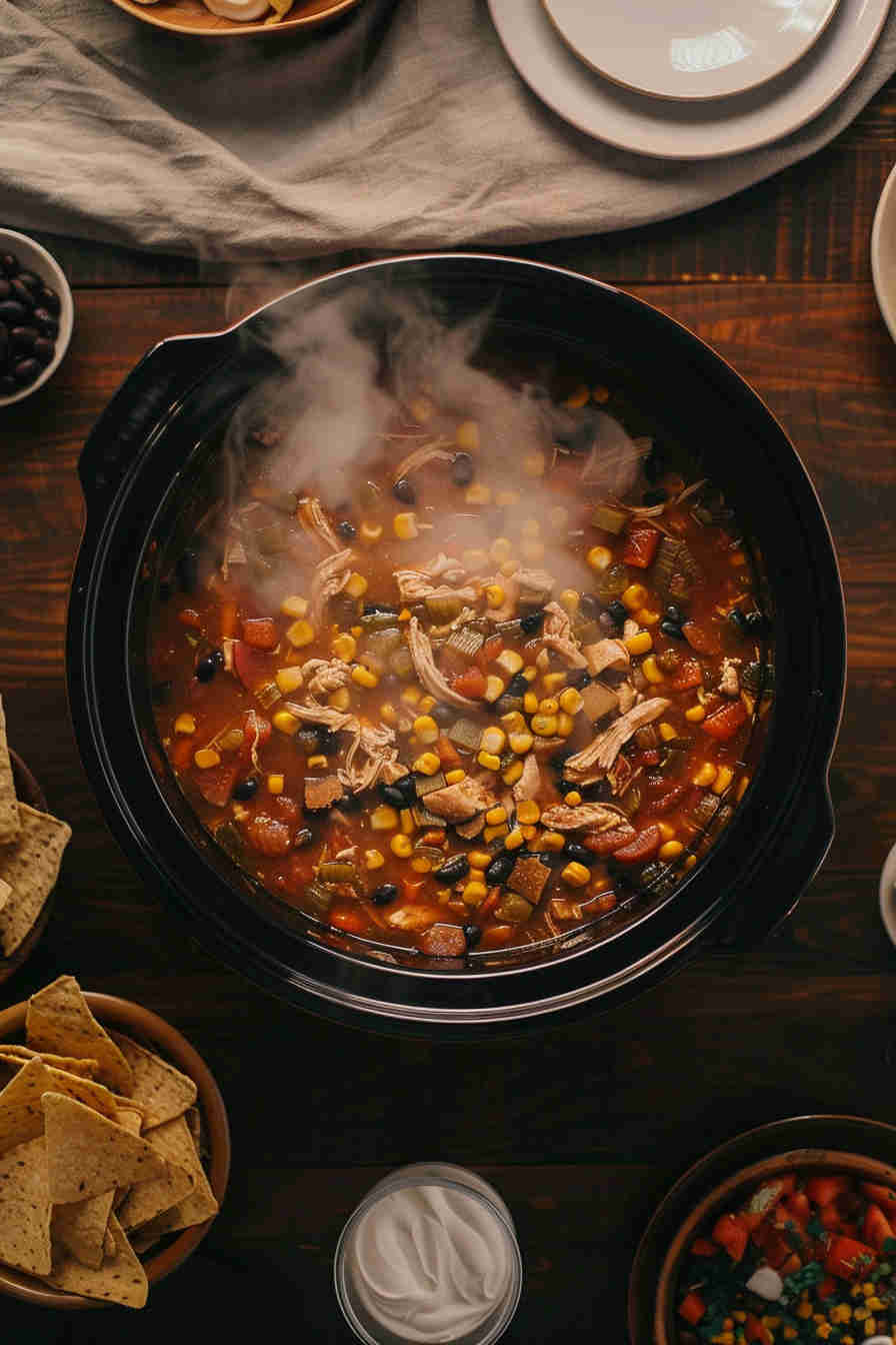 Slow Cooker Chicken Tortilla Soup