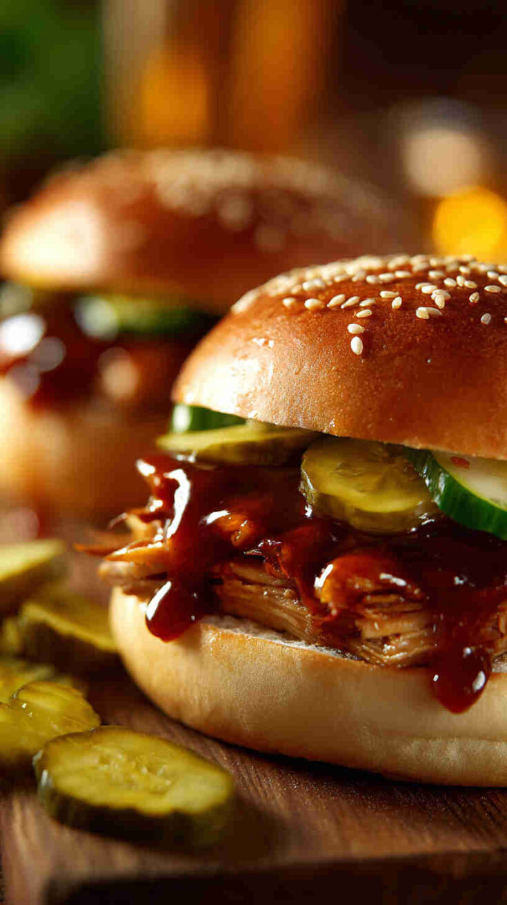 Crockpot Beer-Braised Pork Sandwiches recipe