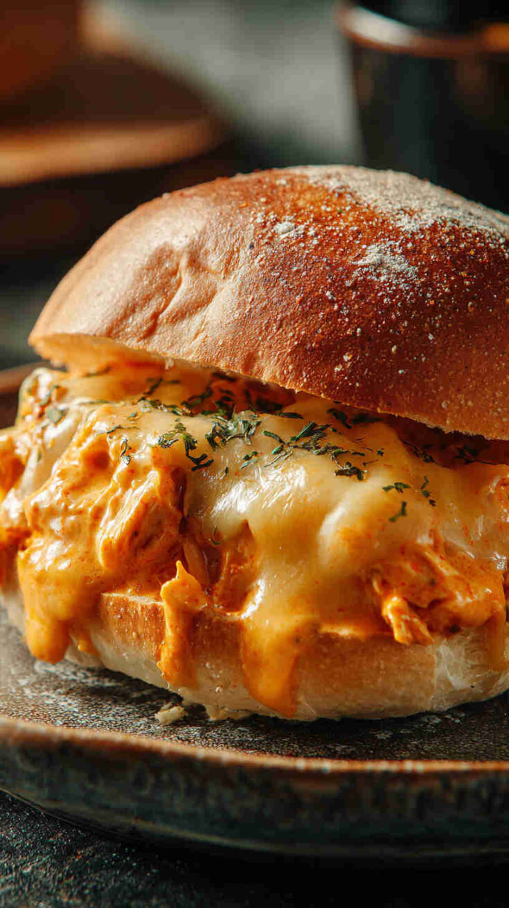 Crockpot Buffalo Chicken Sandwich Filling