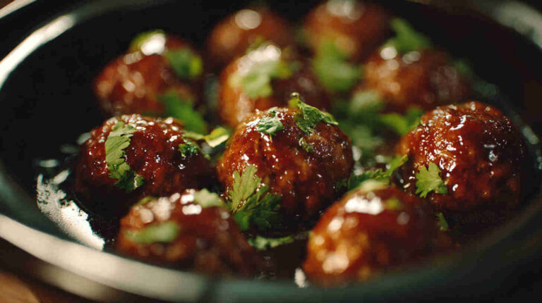 Crockpot Honey Garlic Meatballs