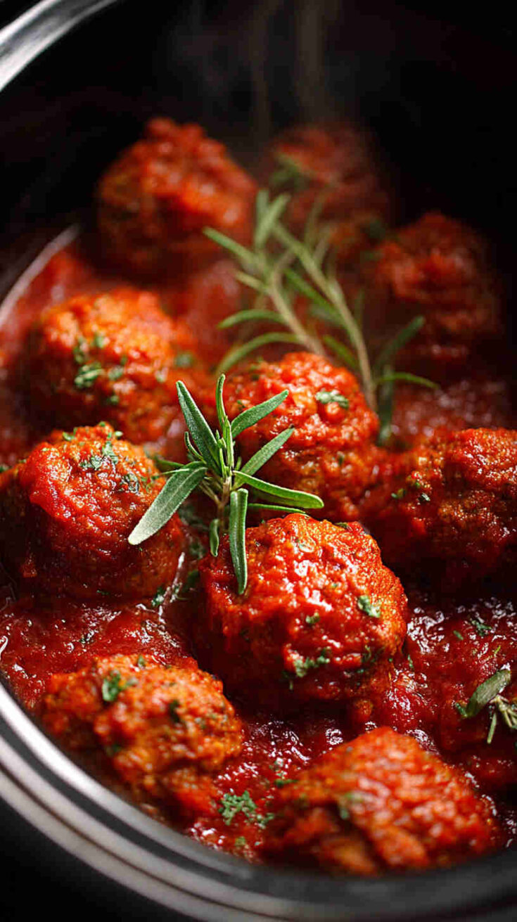 Crockpot Cranberry Glazed Meatballs