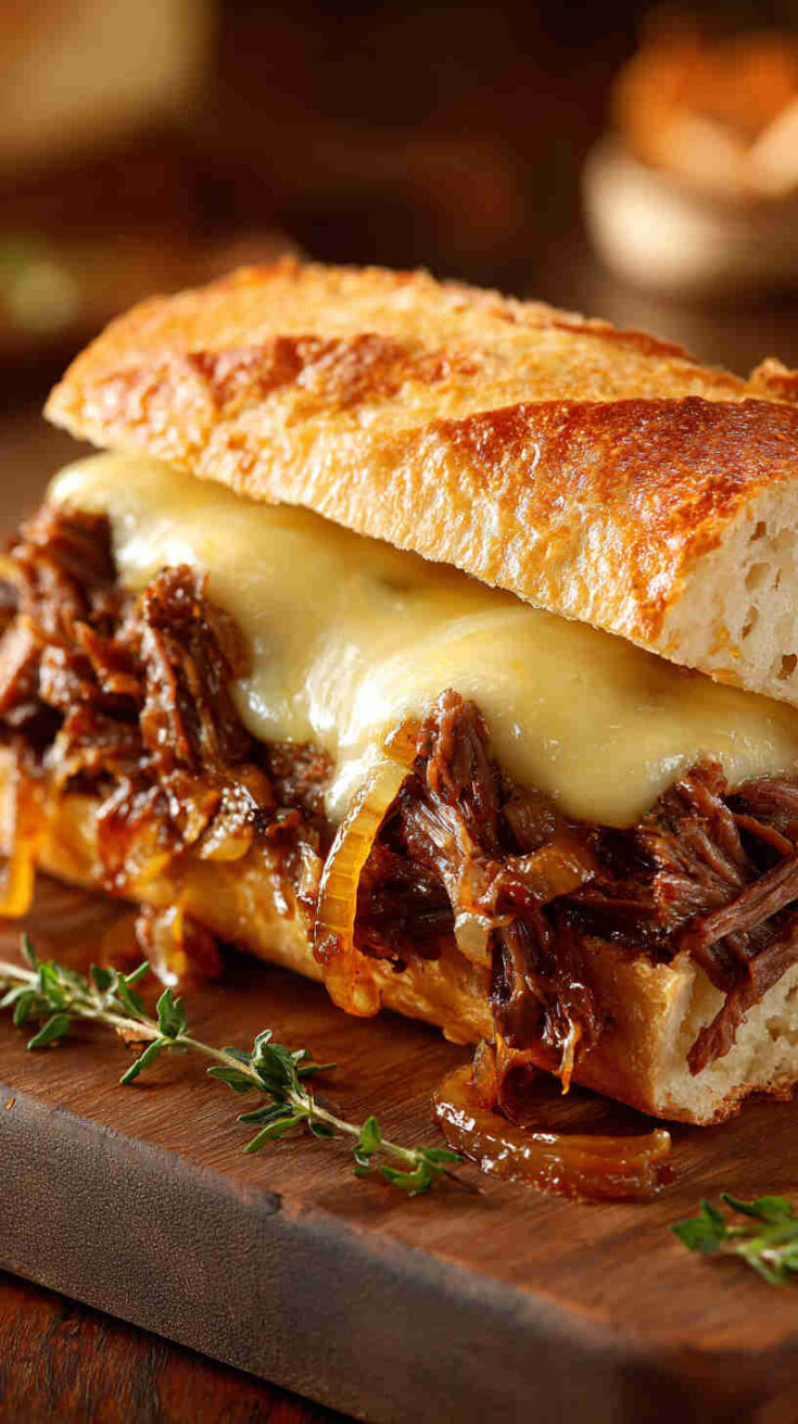 Crockpot Shredded Italian Beef Sandwiches