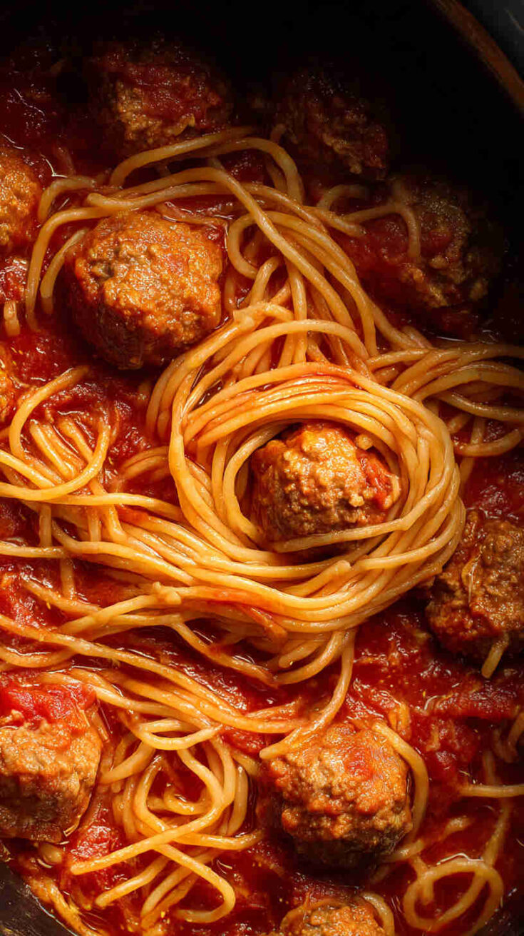 Crockpot Spaghetti and Meatballs
