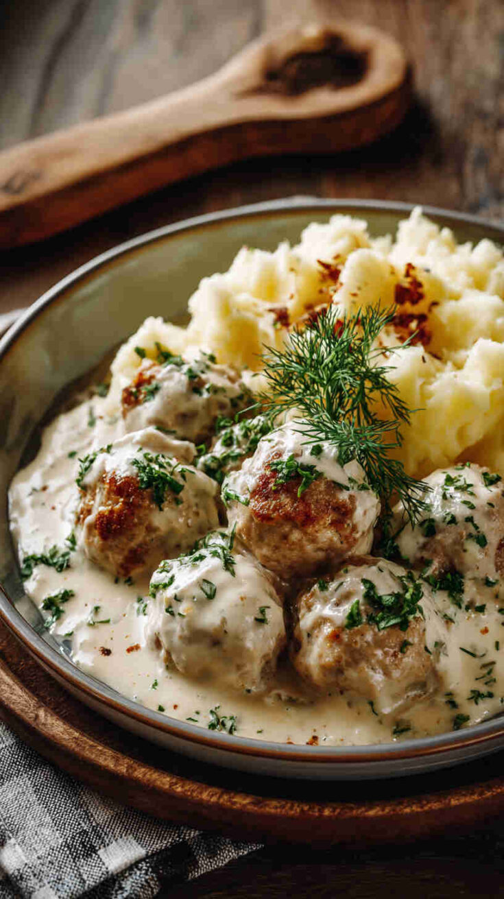 Crockpot Swedish Creamy Meatballs