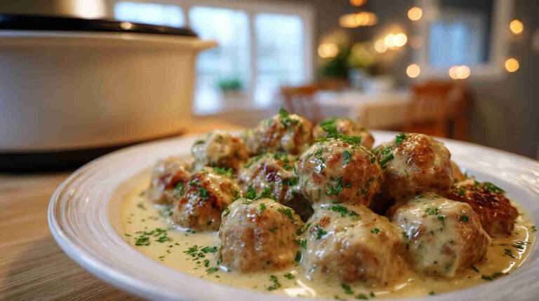 Crockpot Swedish Creamy Meatballs