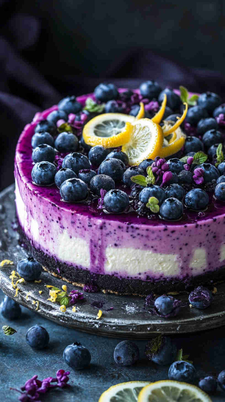 Slow Cooker Blueberry Lemon Cheesecake recipe