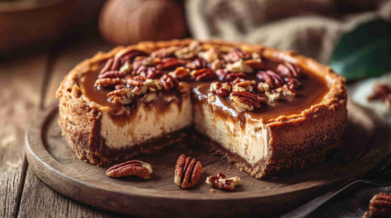Slow Cooker Caramel Pecan Cheesecake recipe