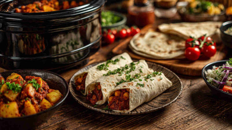 Slow Cooker Indian Chana Masala Wrap Filling