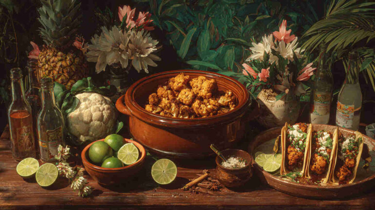 Slow Cooker Jamaican Jerk Cauliflower Tacos