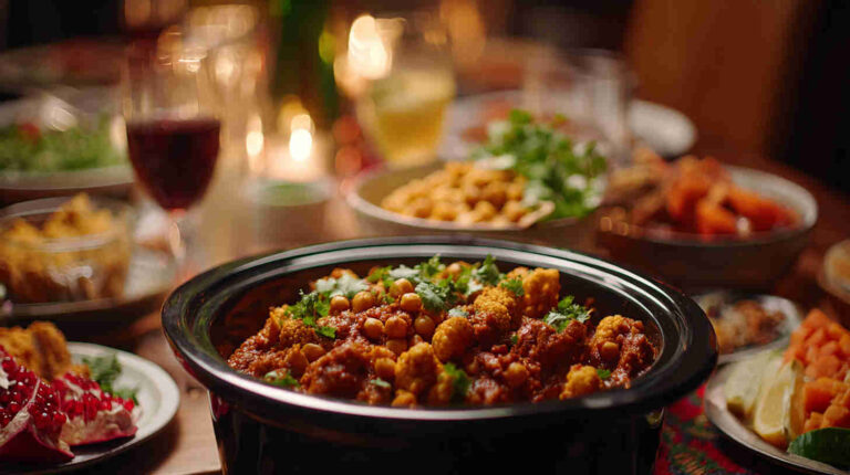 Crockpot Cauliflower and Chickpea Chili