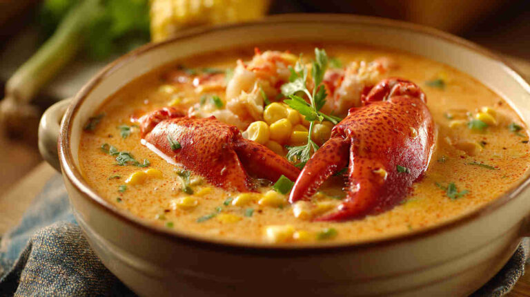 Crockpot Lobster and Corn Bisque