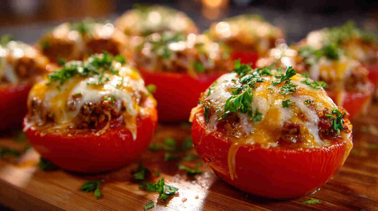 Crockpot Taco-Stuffed Tomatoes