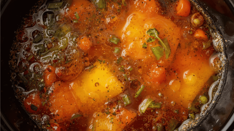 What liquid is required for slow cooker recipe?