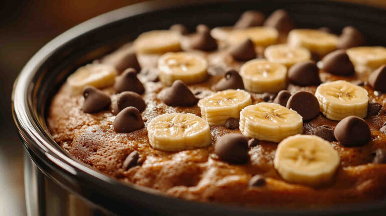 Crockpot Banana Chocolate Chip Cake recipe