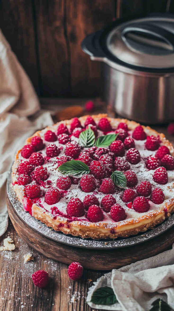 Crockpot Raspberry Almond Clafoutis recipe