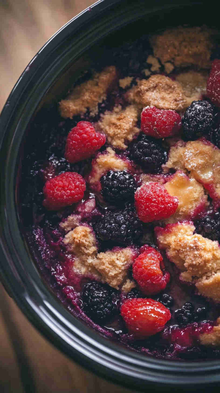 Slow Cooker Mixed Berry Cobbler recipe