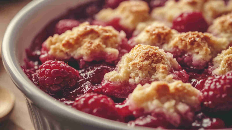 Slow Cooker Raspberry Cobbler recipe
