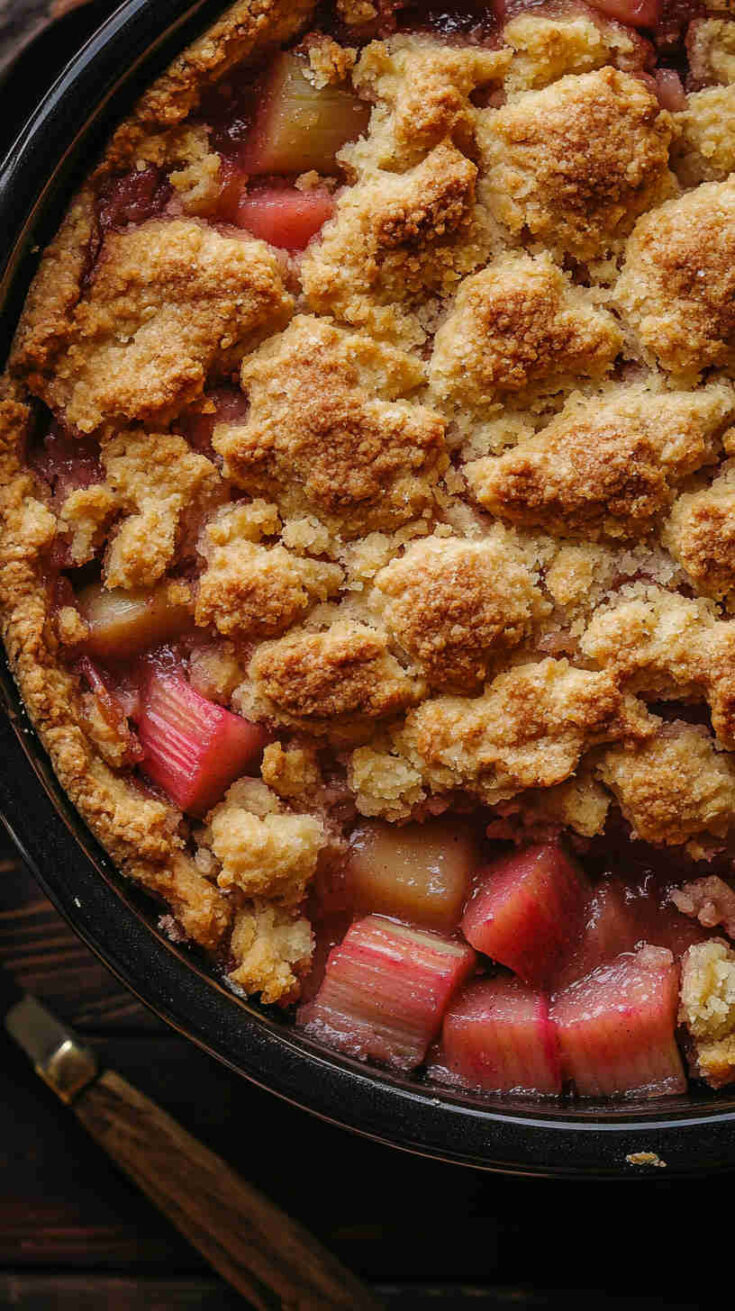 Slow Cooker Rhubarb Cobbler recipe