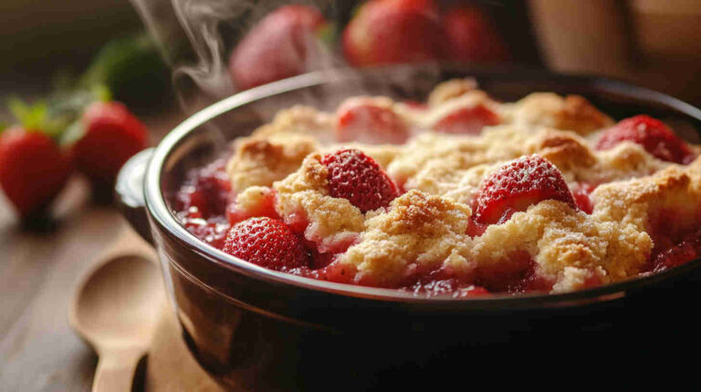 Slow Cooker Strawberry Cobbler recipe