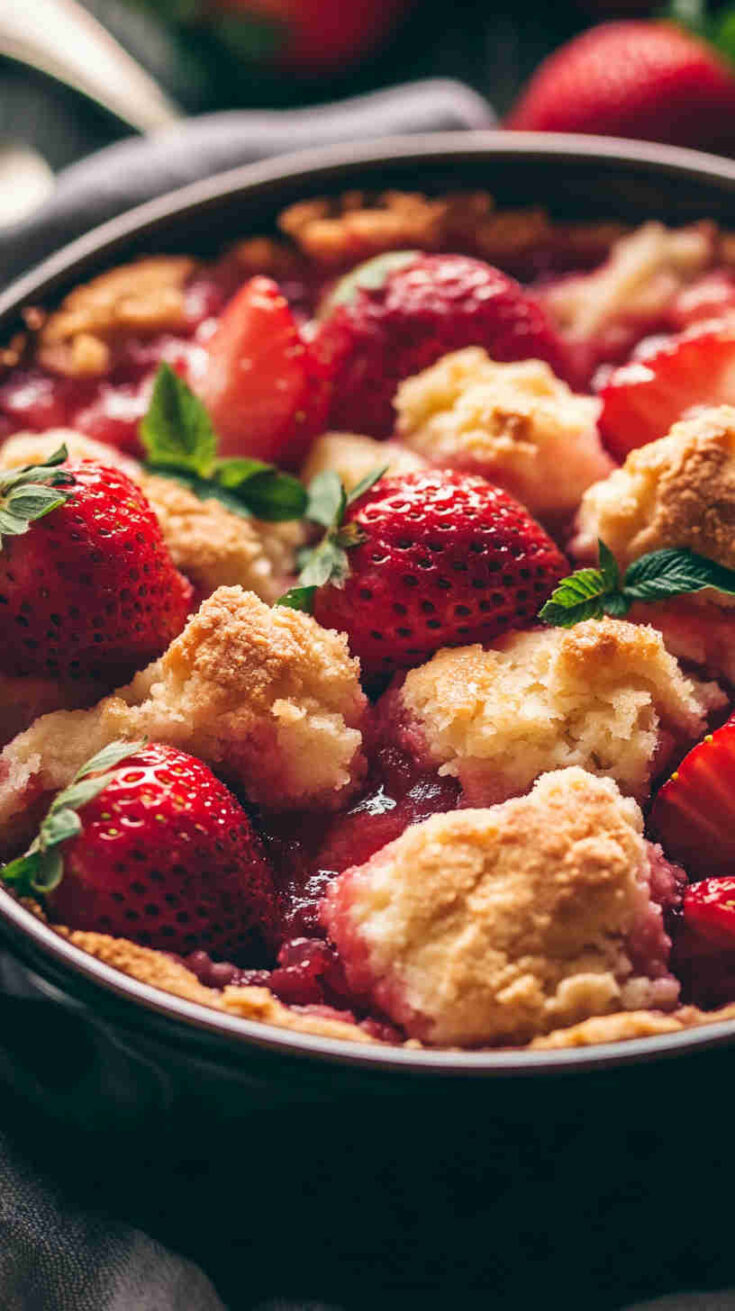 Slow Cooker Strawberry Cobbler recipe