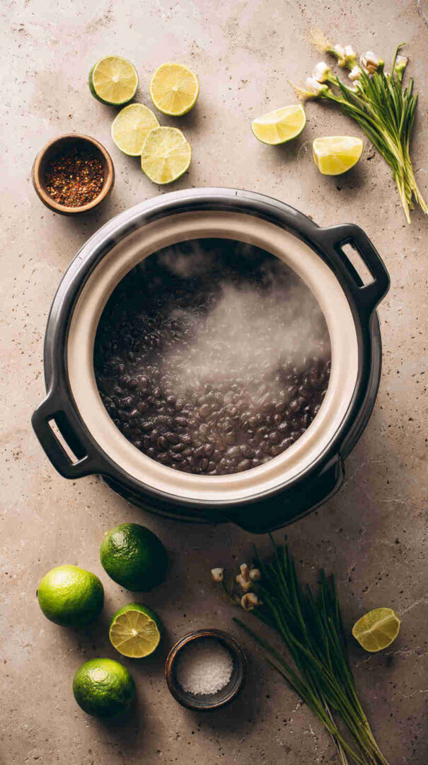 Slow Cooker Black Beans With Garlic And Lime 1