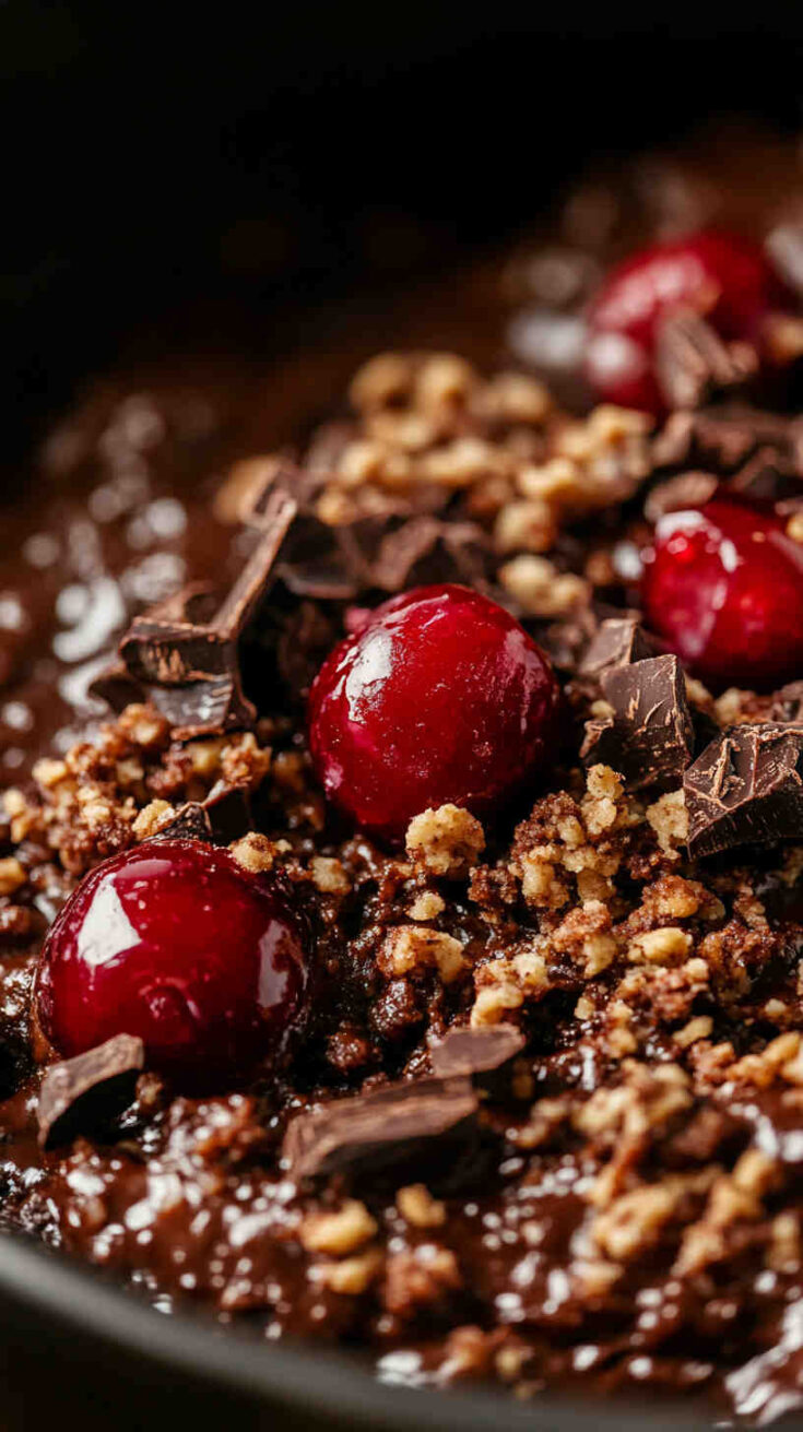 Crockpot Cherry Chocolate Crumble recipe