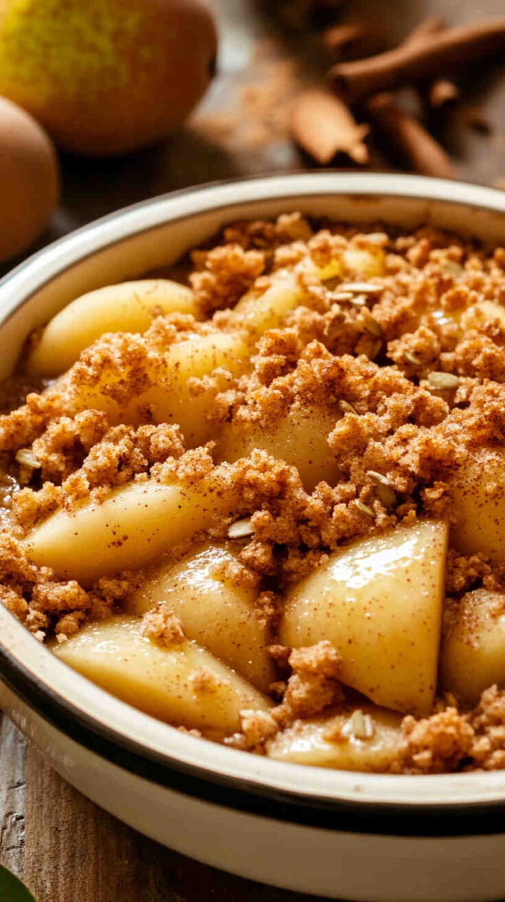Slow Cooker Pear and Ginger Crumble recipe