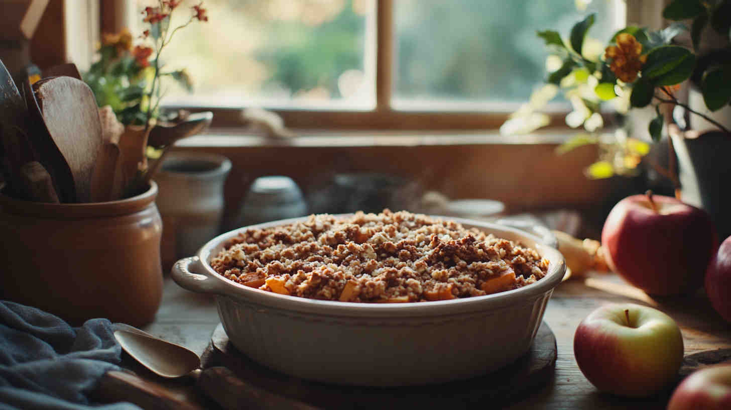 Slow Cooker Sweet Potato Apple Crisp 3