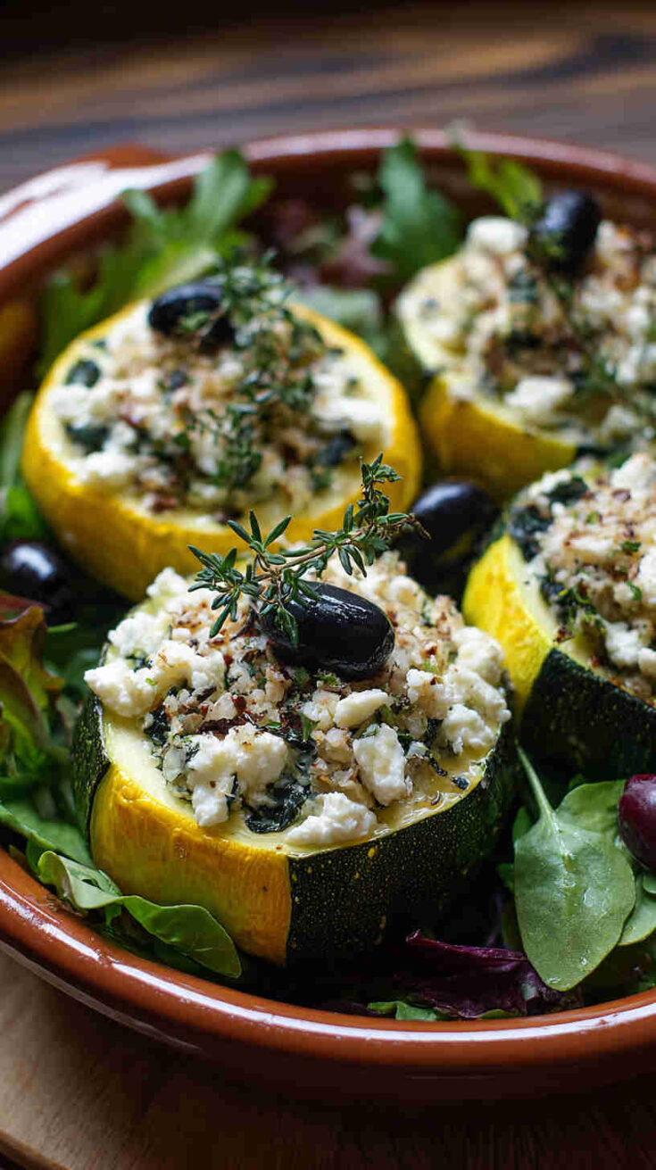 Crockpot Greek-Style Stuffed Squash