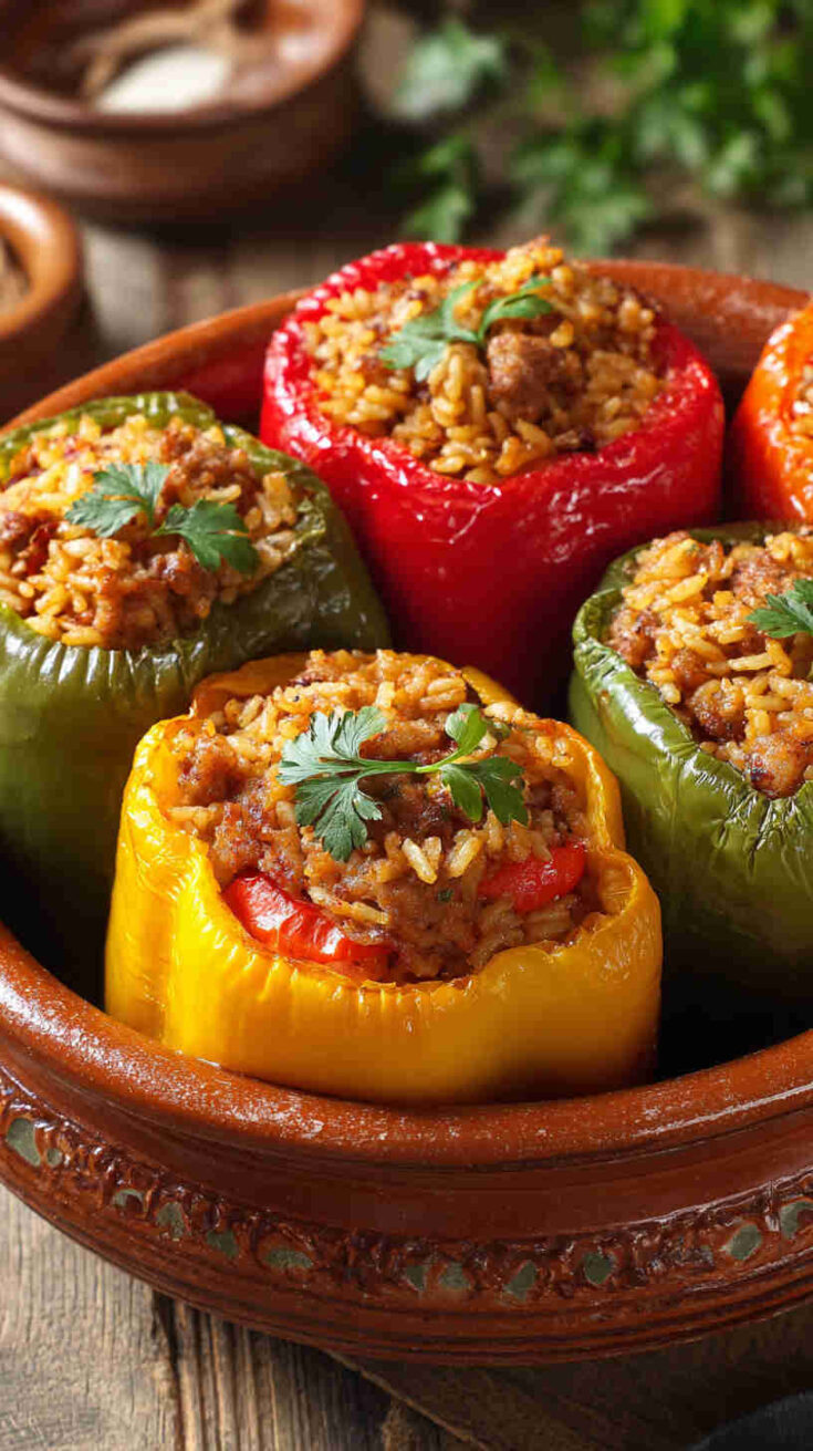 Crockpot Italian Sausage Stuffed Peppers