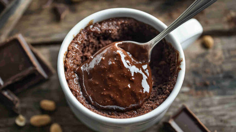 Crockpot Chocolate Peanut Butter Mug Cake Recipe 11