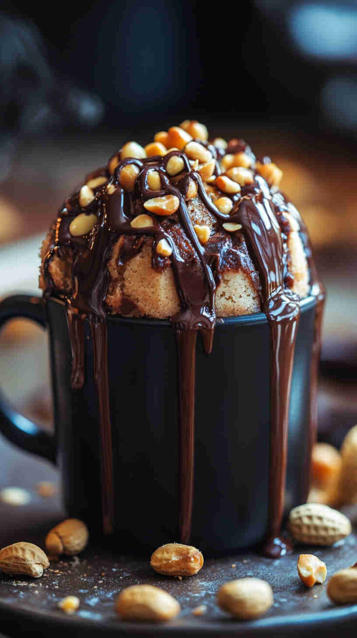 Easy Crockpot Chocolate Peanut Butter Mug Cake