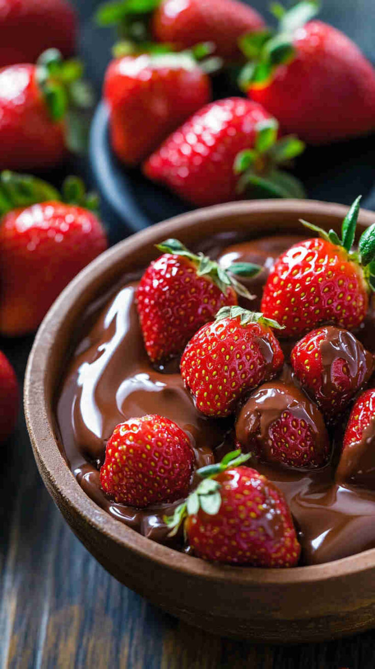 Slow Cooker Chocolate Strawberry Dip